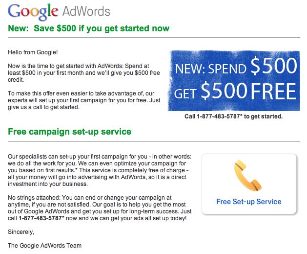 Save $500 Google Ads Offer