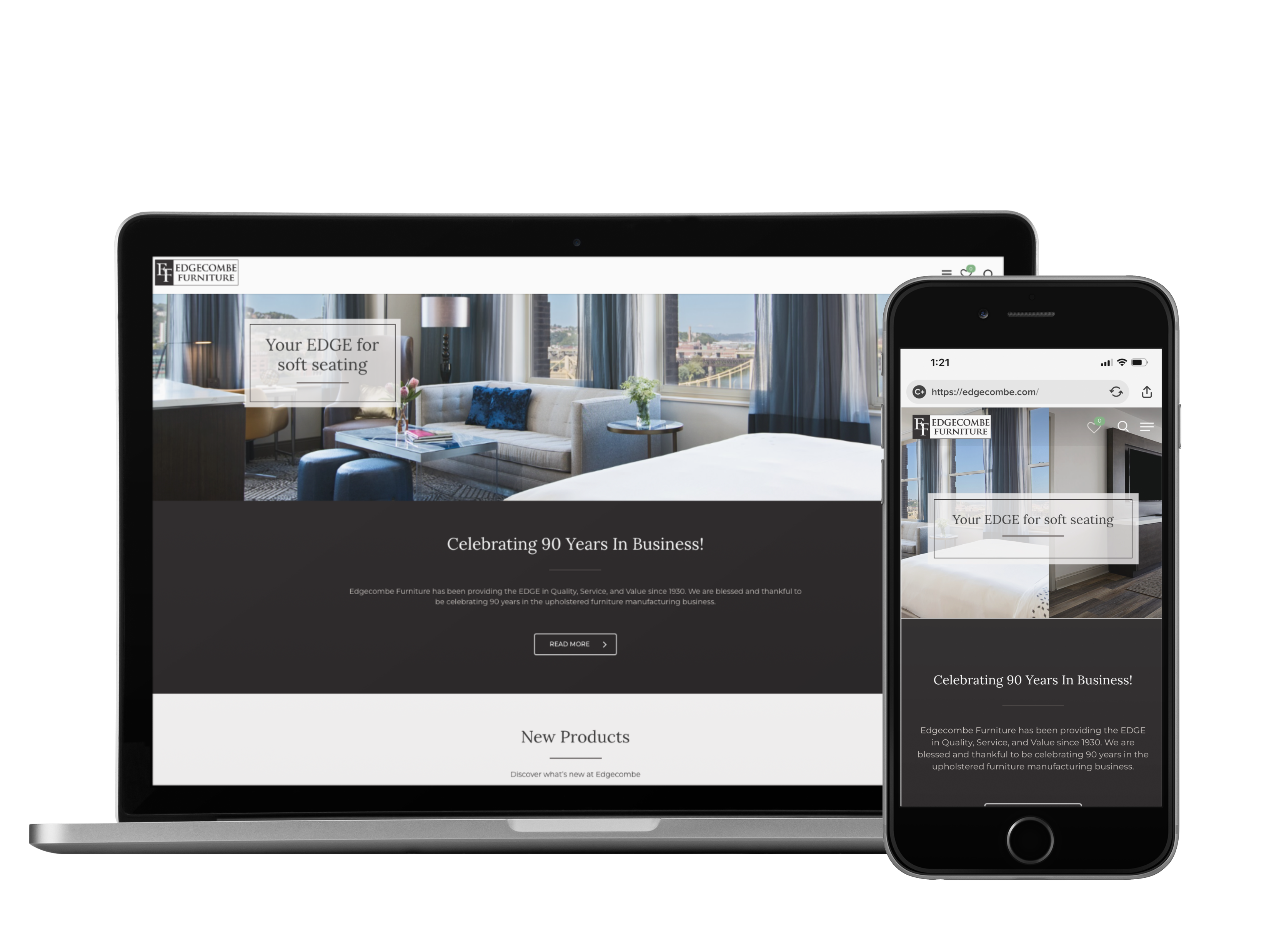 edgecombe furniture ecommerce website design